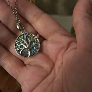 Abalone tree of life necklace